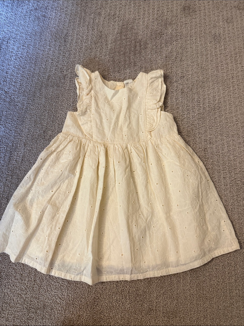 Like New! Girls' Cream Eyelet Ruffle Sundress